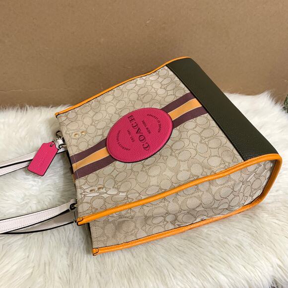 COACH DEMPSEY SET Khaki SIS NS Signature Tote #1917 & Zip Around Wallet #3473 - Picture 11 of 16